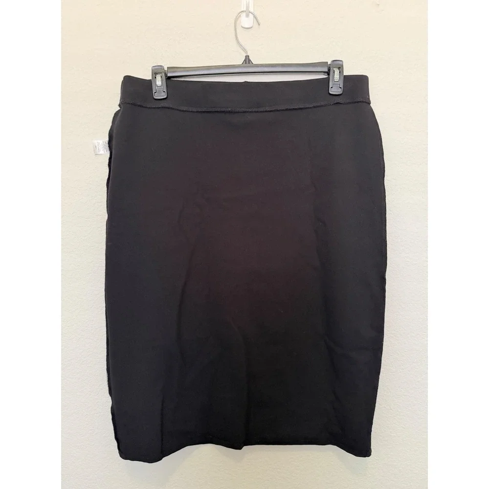 Liz Claiborne Black Pencil Skirt XXL Stretch Pull-On Career Office Midi